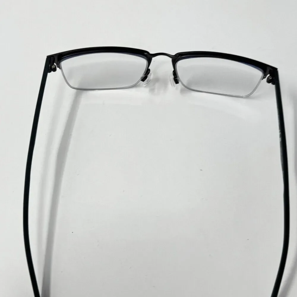 Nike 4313 070 Black Silver Semi-Rimless Flexon Eyeglass Frames 52-17-145